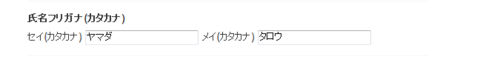 氏名フリガナパーツ